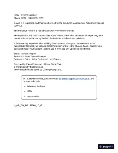 Princeton Review GMAT Focus Premium Prep : 3 Full-Length CAT Practice Exams + 2 Diagnostic Tests + Complete Content Review (2024) - Page 5 preview image