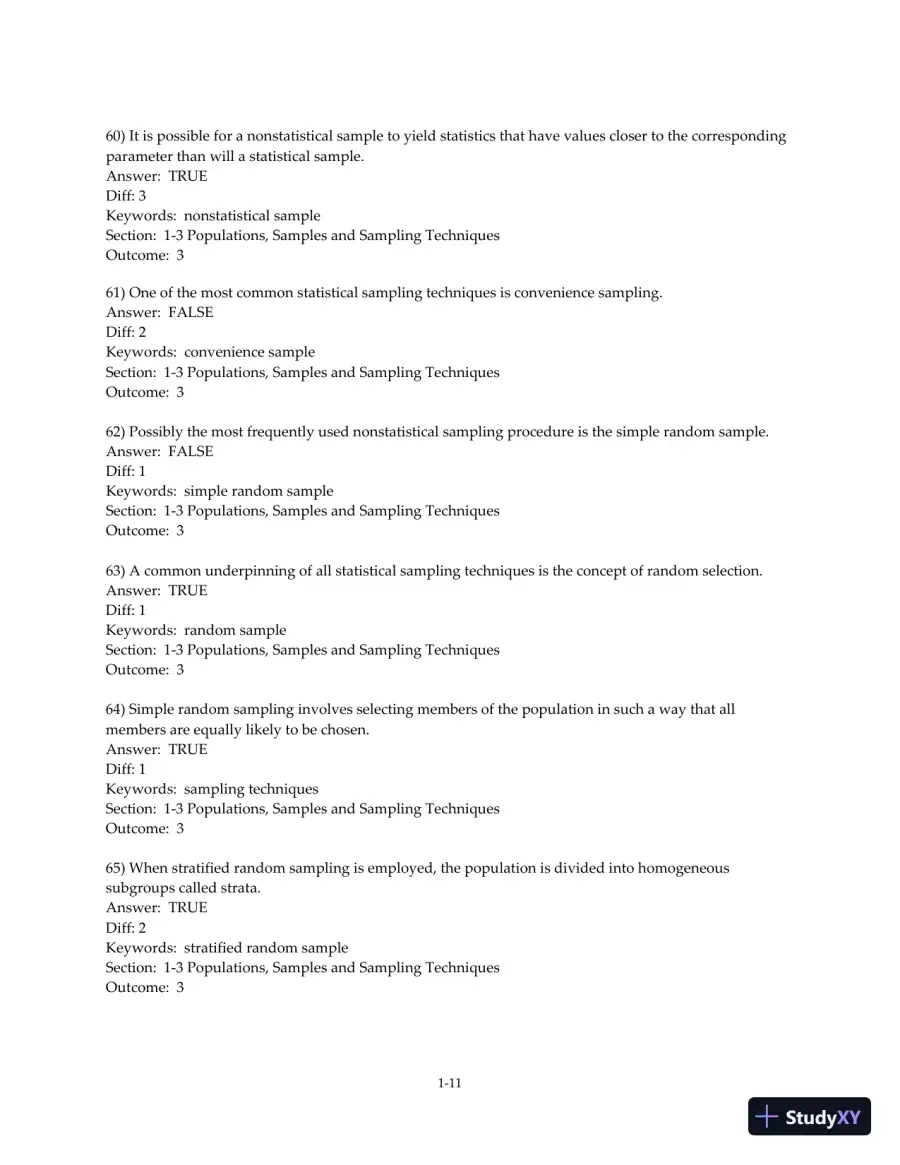 Test Bank for Business Statistics: A Decision-Making Approach, 10th Edition, page 13