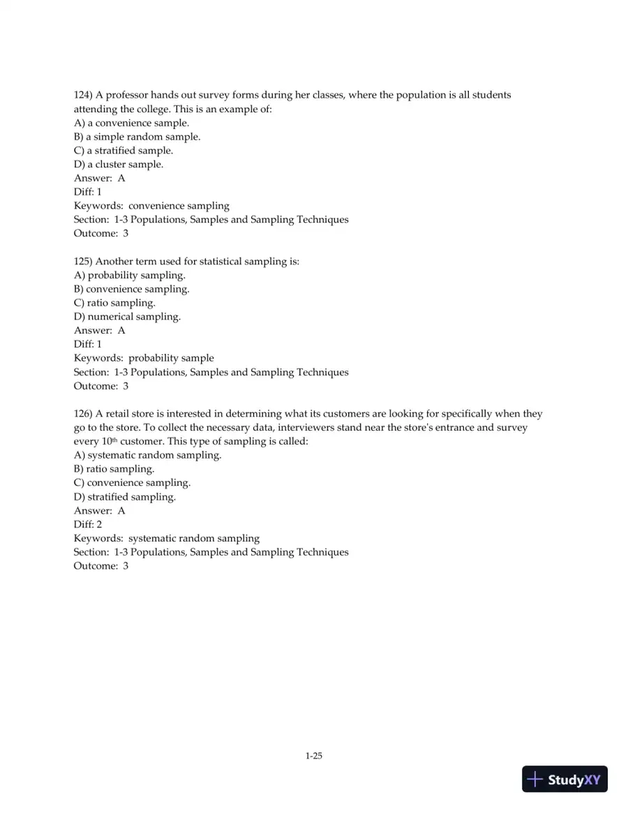 Test Bank for Business Statistics: A Decision-Making Approach, 10th Edition, page 27