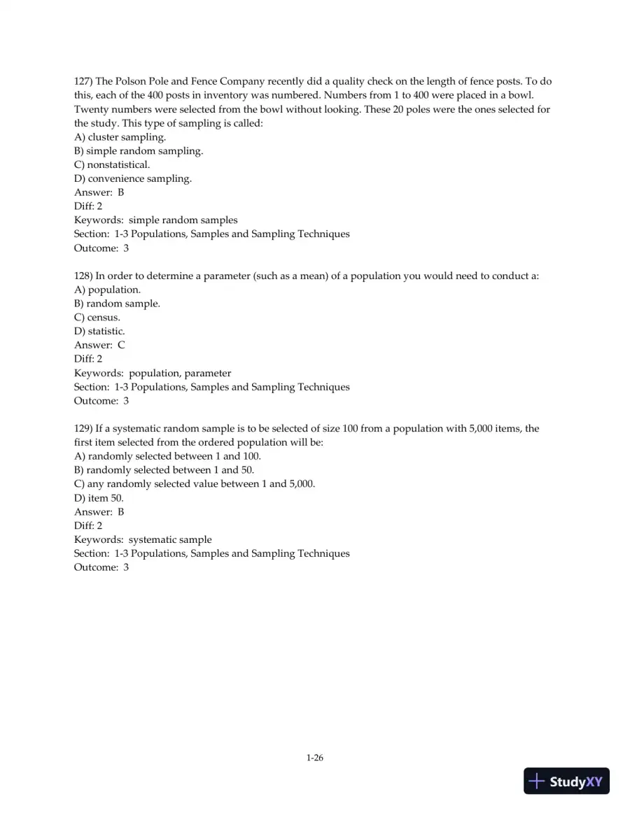 Test Bank for Business Statistics: A Decision-Making Approach, 10th Edition, page 28