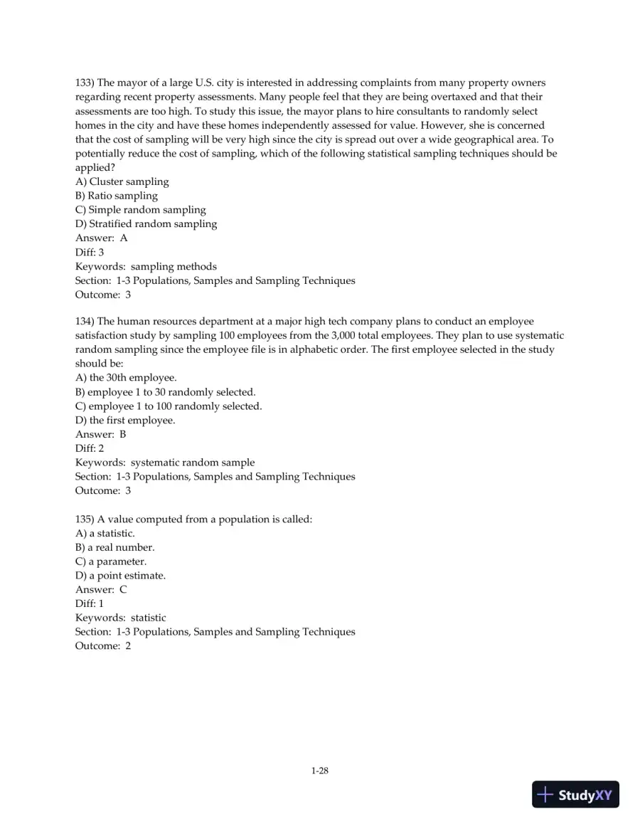 Test Bank for Business Statistics: A Decision-Making Approach, 10th Edition, page 30