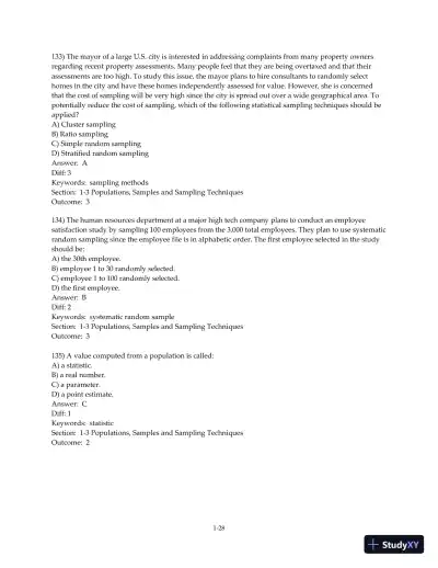 Test Bank for Business Statistics: A Decision-Making Approach, 10th Edition - Page 30 preview image