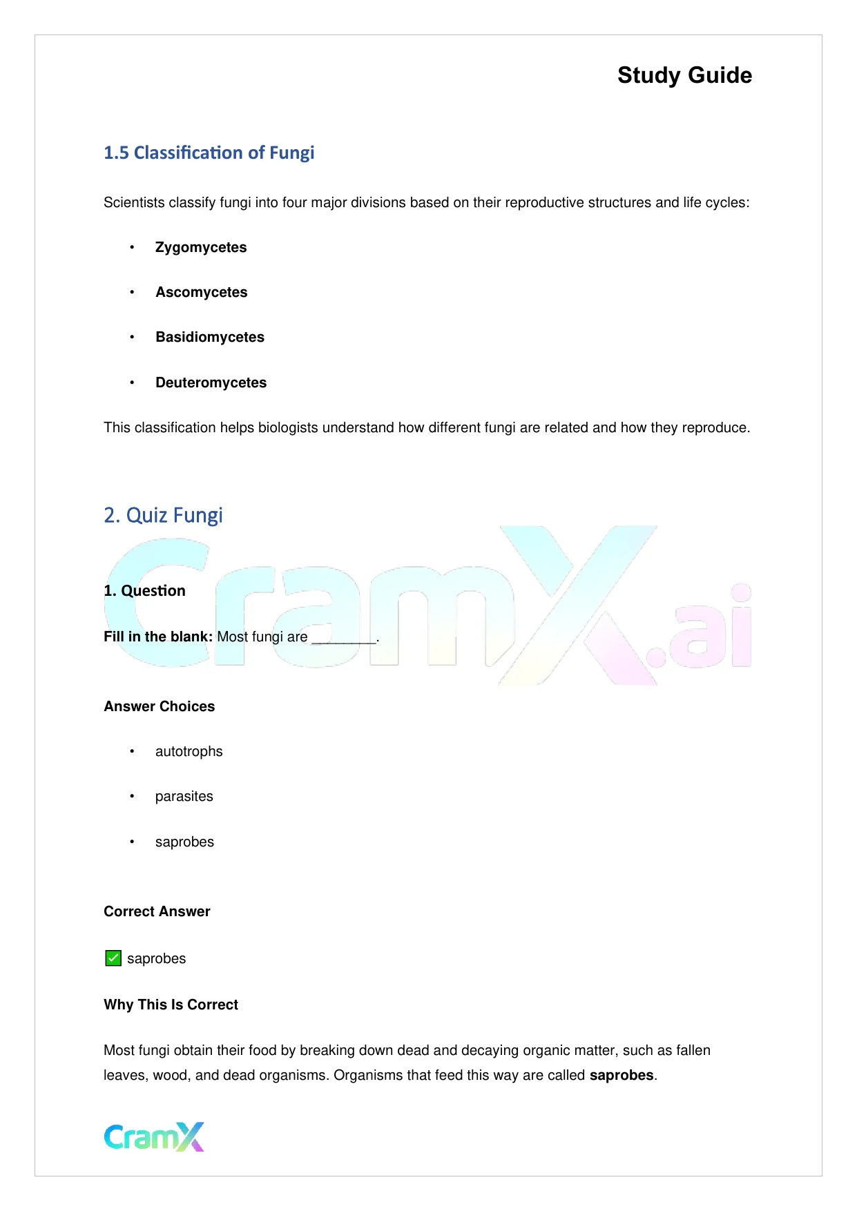 Biology - Fungi - Page 3 preview image
