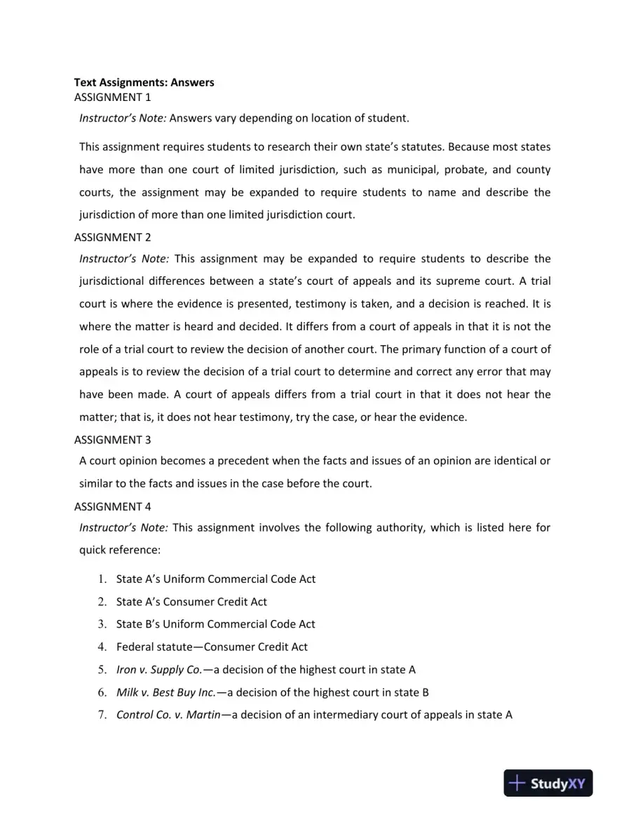 Solution Manual For Legal Research, Analysis, and Writing, 14th Edition, page 11