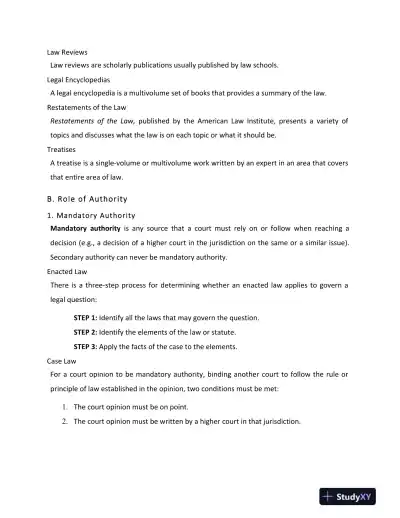 Solution Manual For Legal Research, Analysis, and Writing, 14th Edition - Page 8 preview image