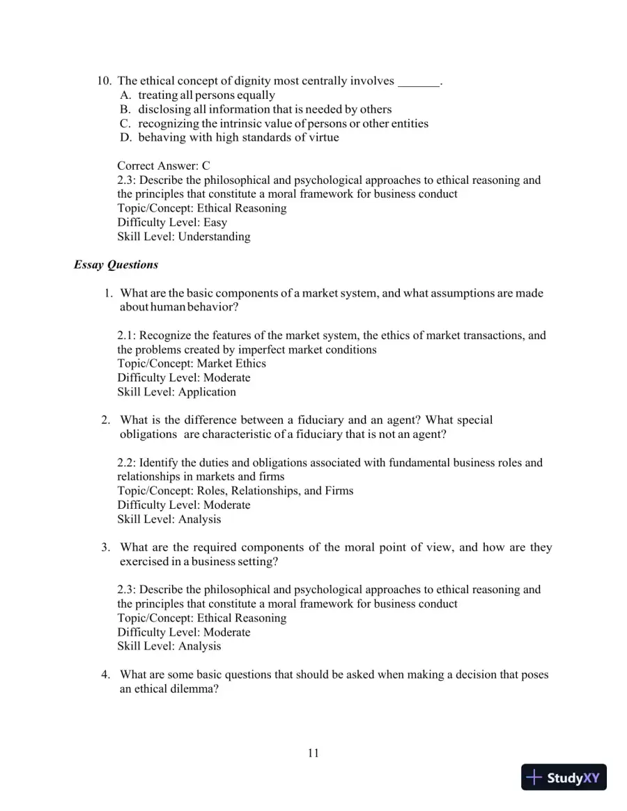 Test Bank for Ethics and the Conduct of Business, 8th Edition, page 12