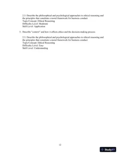 Test Bank for Ethics and the Conduct of Business, 8th Edition - Page 13 preview image