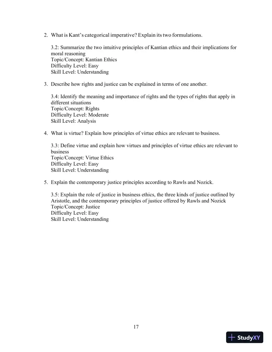 Test Bank for Ethics and the Conduct of Business, 8th Edition, page 18