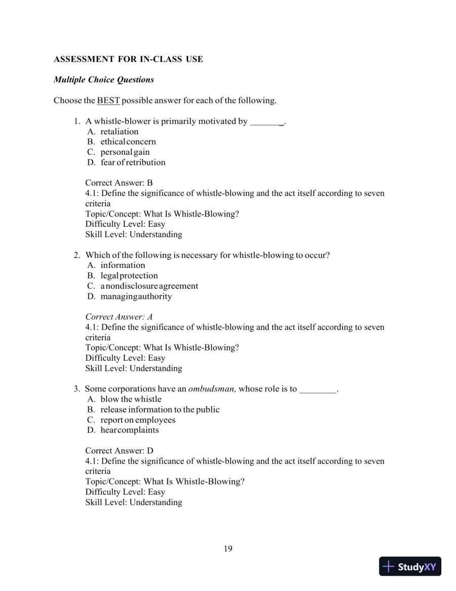 Test Bank for Ethics and the Conduct of Business, 8th Edition, page 20