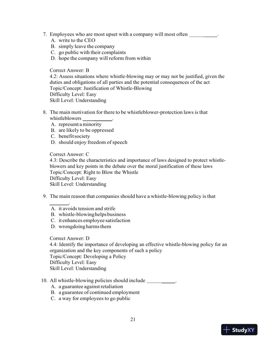 Test Bank for Ethics and the Conduct of Business, 8th Edition, page 22