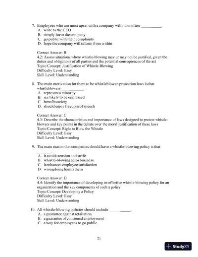 Test Bank for Ethics and the Conduct of Business, 8th Edition - Page 22 preview image