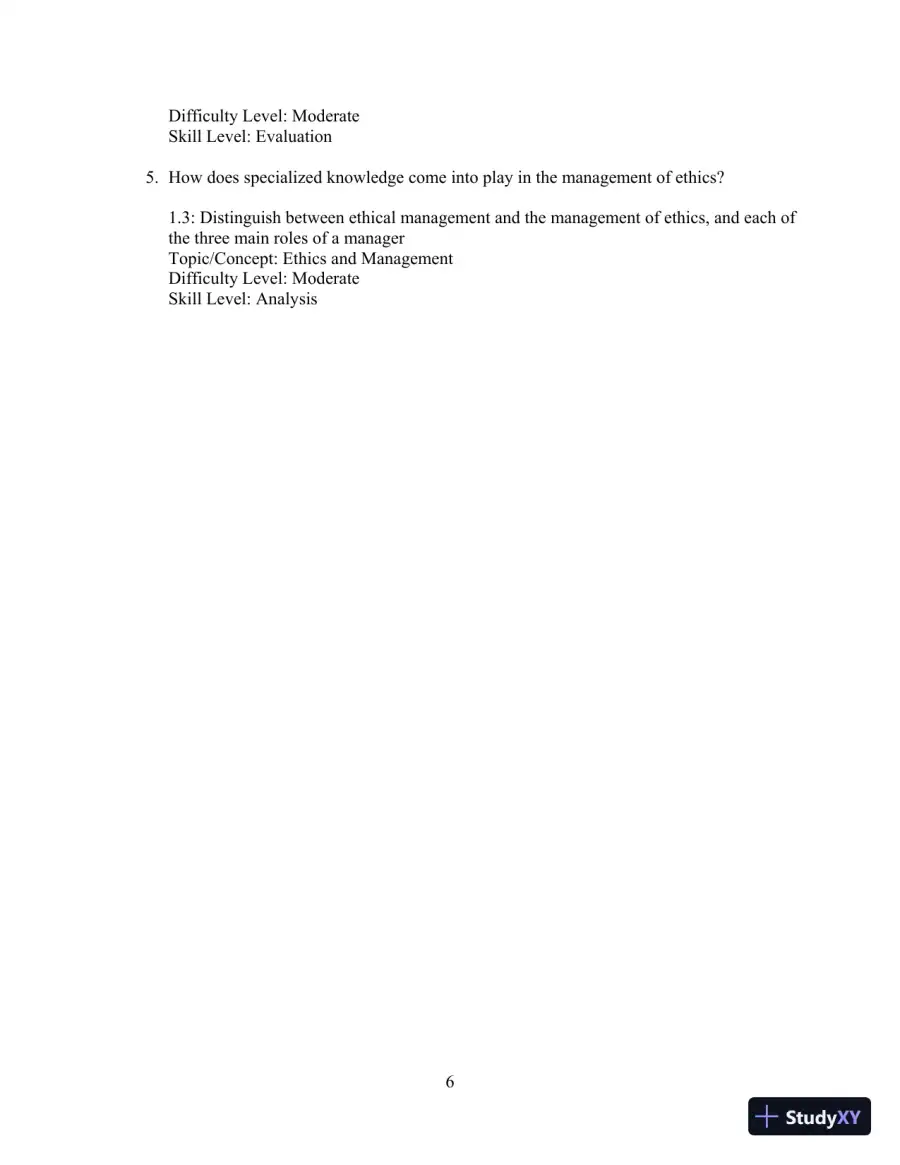 Test Bank for Ethics and the Conduct of Business, 8th Edition, page 7