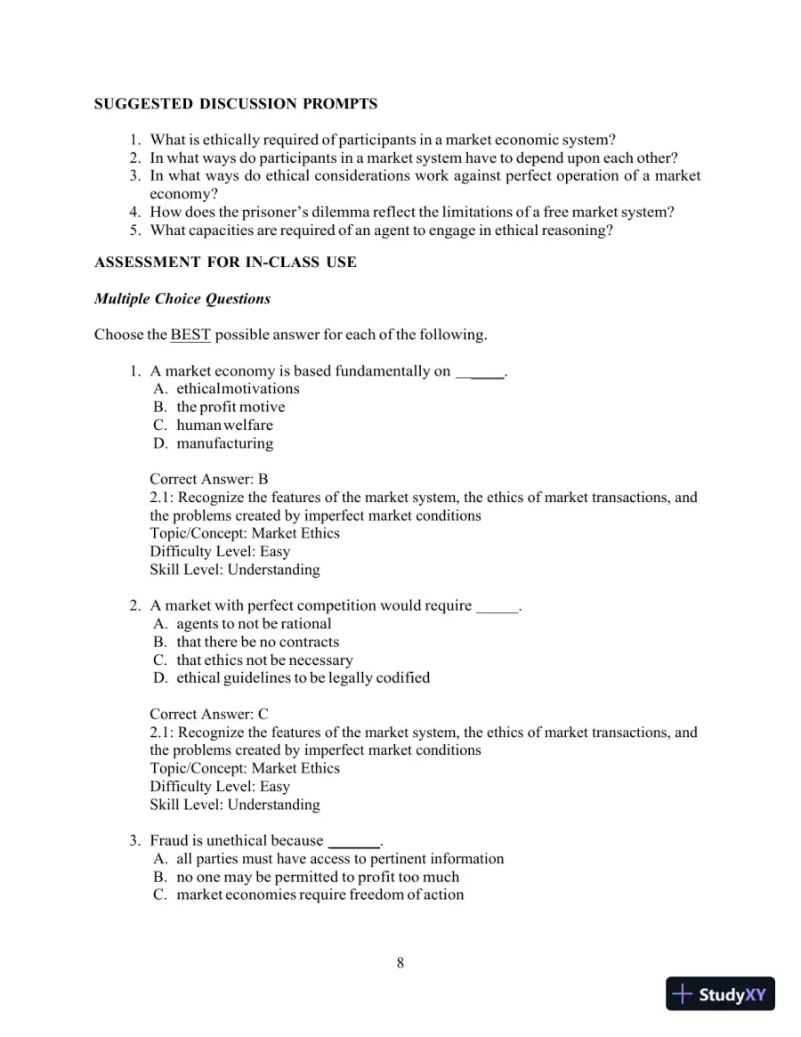 Test Bank for Ethics and the Conduct of Business, 8th Edition, page 9