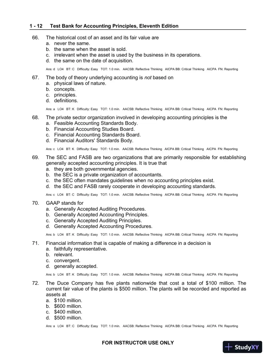 Test Bank For Accounting Principles, 11th Edition, page 13