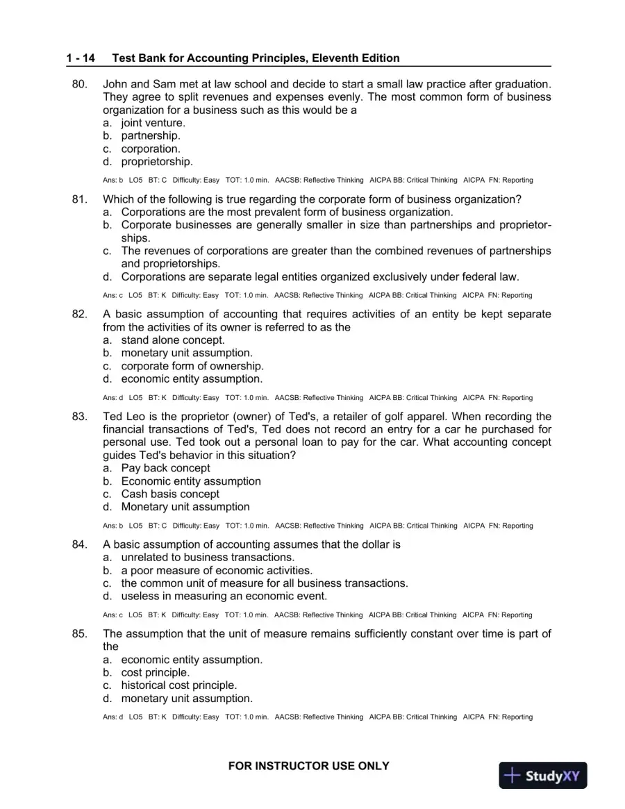 Test Bank For Accounting Principles, 11th Edition, page 15