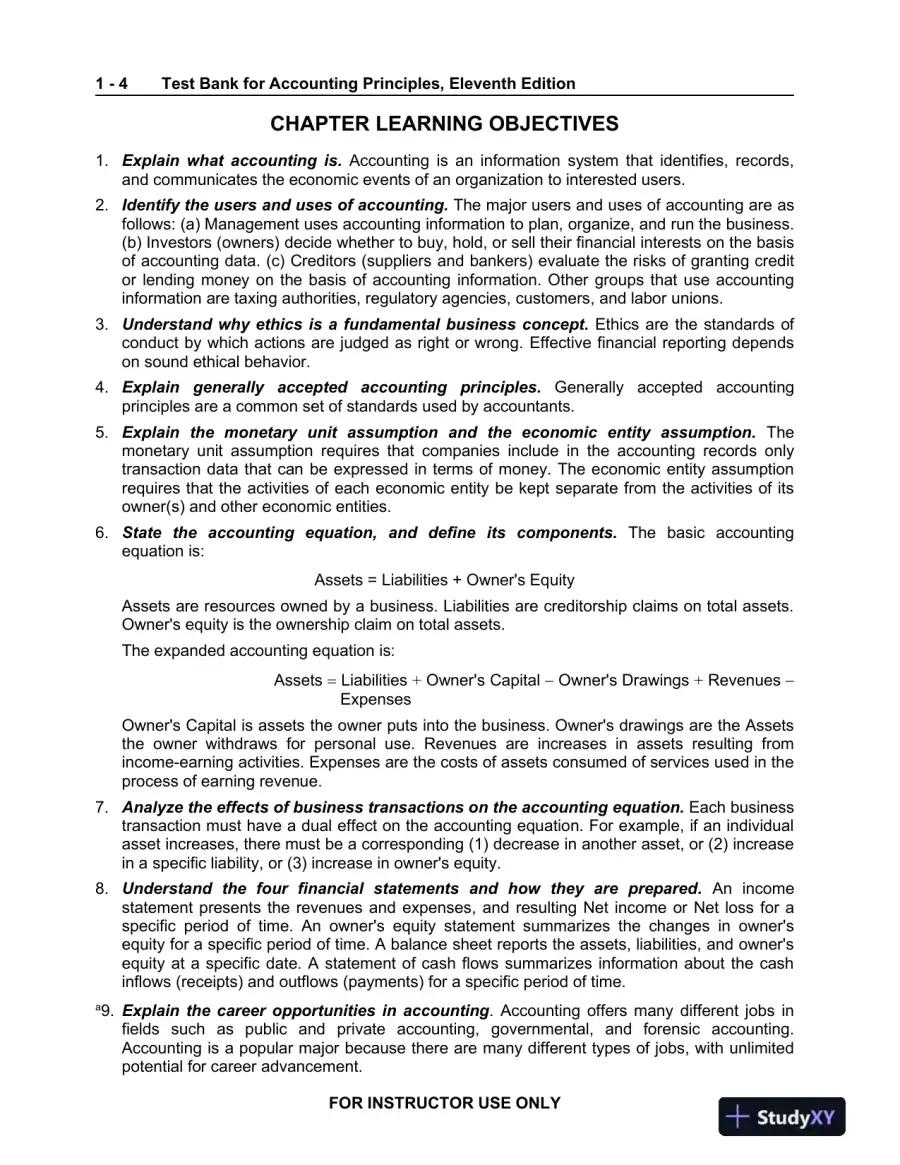 Test Bank For Accounting Principles, 11th Edition, page 5