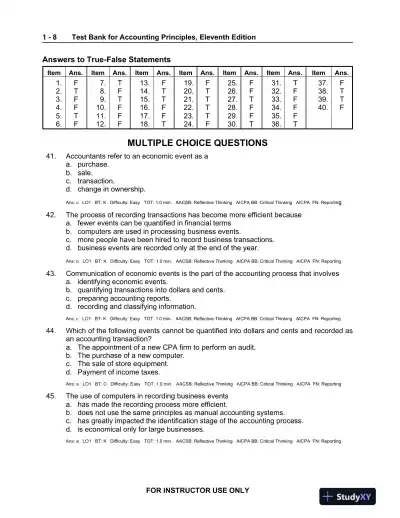 Test Bank For Accounting Principles, 11th Edition - Page 9 preview image