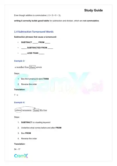 Math Word Problems - Translating Expressions - Page 3 preview image