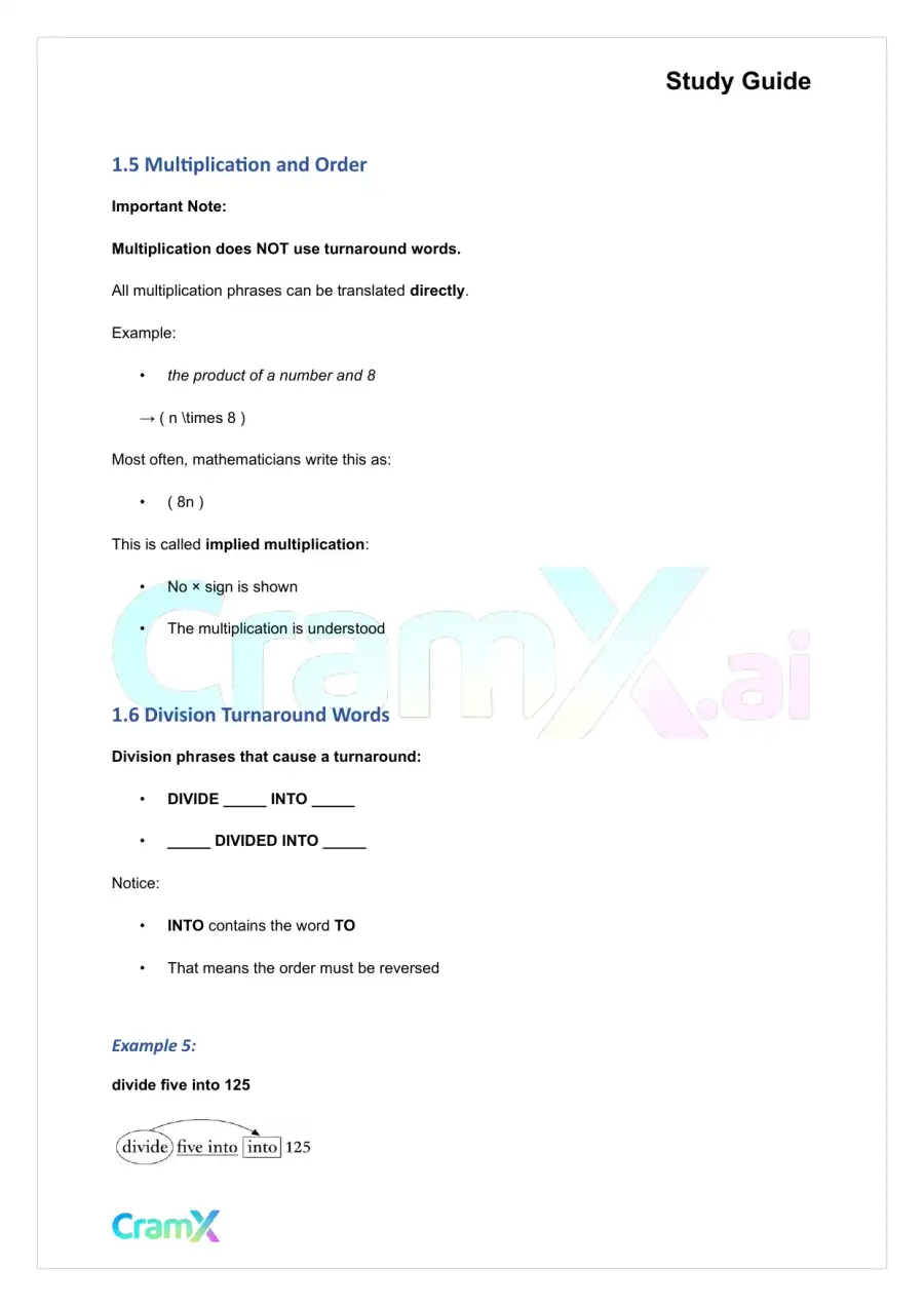 Math Word Problems - Translating Expressions, page 4