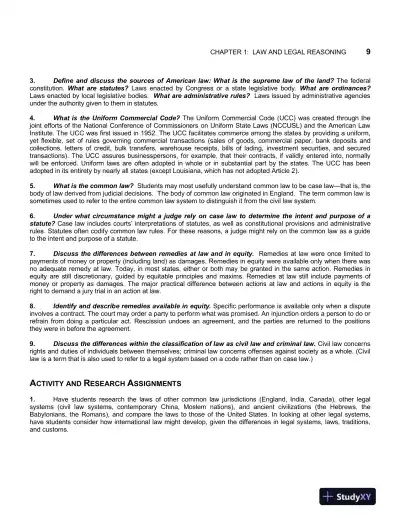 Solution Manual For Business Law Today: The Essentials, 12th Edition - Page 10 preview image