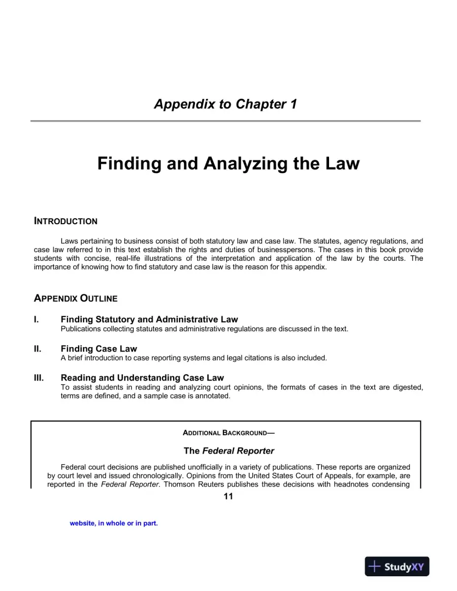Solution Manual For Business Law Today: The Essentials, 12th Edition, page 12