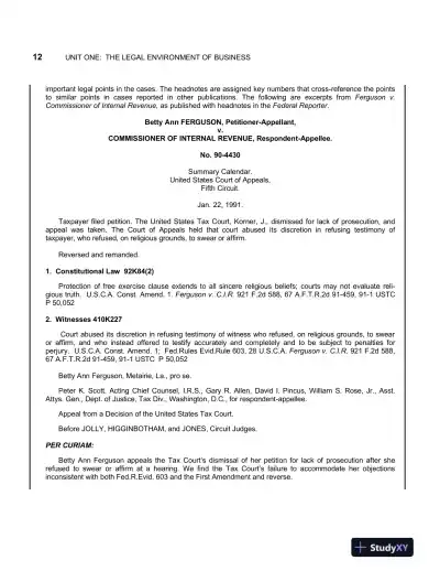 Solution Manual For Business Law Today: The Essentials, 12th Edition - Page 13 preview image