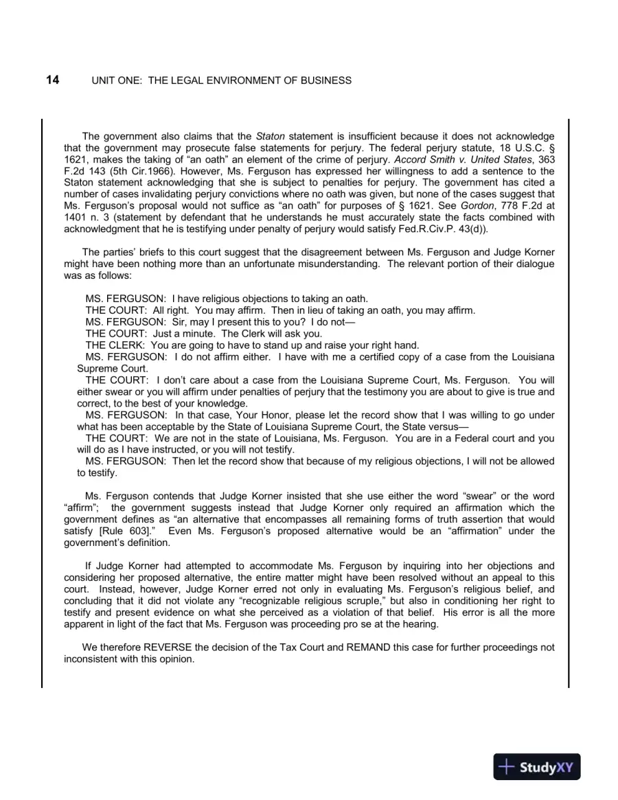 Solution Manual For Business Law Today: The Essentials, 12th Edition, page 15