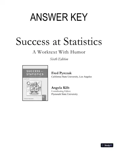 Test Bank For Success at Statistics: A Worktext with Humor, 6th Edition - Page 1 preview image
