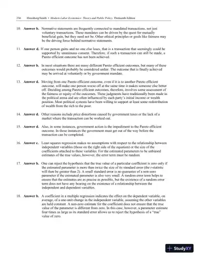 Solution Manual For Modern Labor Economics: Theory and Public Policy, 13th Edition - Page 3 preview image