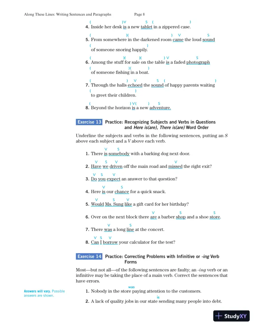 Solution Manual for Along These Lines: Writing Paragraphs and Essays with Writing from Reading Strategies, MLA Update, 7th Edition, page 10