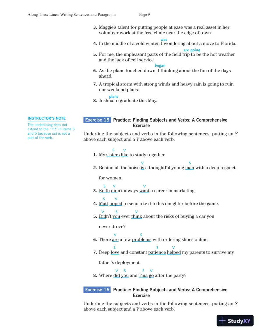 Solution Manual for Along These Lines: Writing Paragraphs and Essays with Writing from Reading Strategies, MLA Update, 7th Edition, page 11
