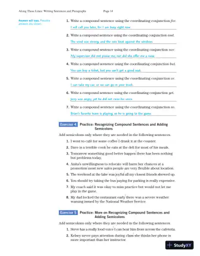 Solution Manual for Along These Lines: Writing Paragraphs and Essays with Writing from Reading Strategies, MLA Update, 7th Edition - Page 16 preview image