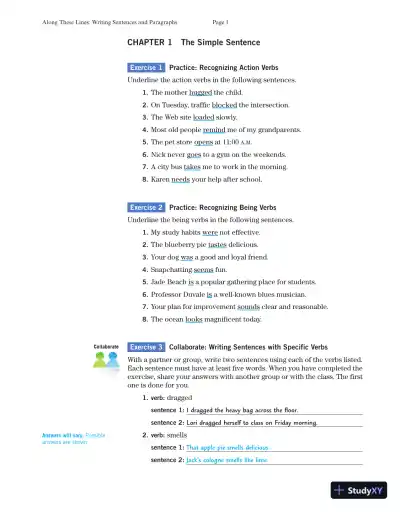 Solution Manual for Along These Lines: Writing Paragraphs and Essays with Writing from Reading Strategies, MLA Update, 7th Edition - Page 3 preview image
