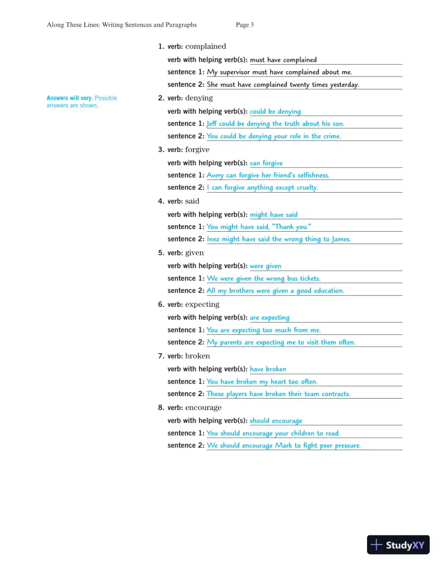 Solution Manual for Along These Lines: Writing Paragraphs and Essays with Writing from Reading Strategies, MLA Update, 7th Edition, page 5