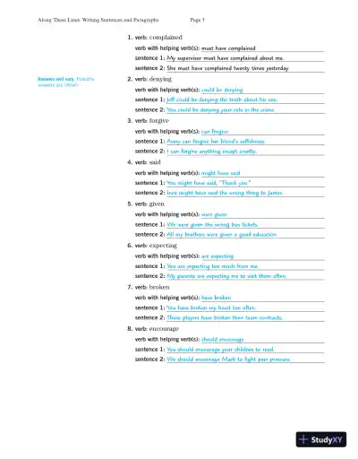 Solution Manual for Along These Lines: Writing Paragraphs and Essays with Writing from Reading Strategies, MLA Update, 7th Edition - Page 5 preview image
