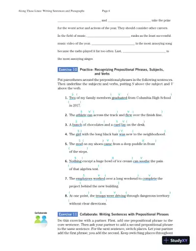 Solution Manual for Along These Lines: Writing Paragraphs and Essays with Writing from Reading Strategies, MLA Update, 7th Edition - Page 8 preview image