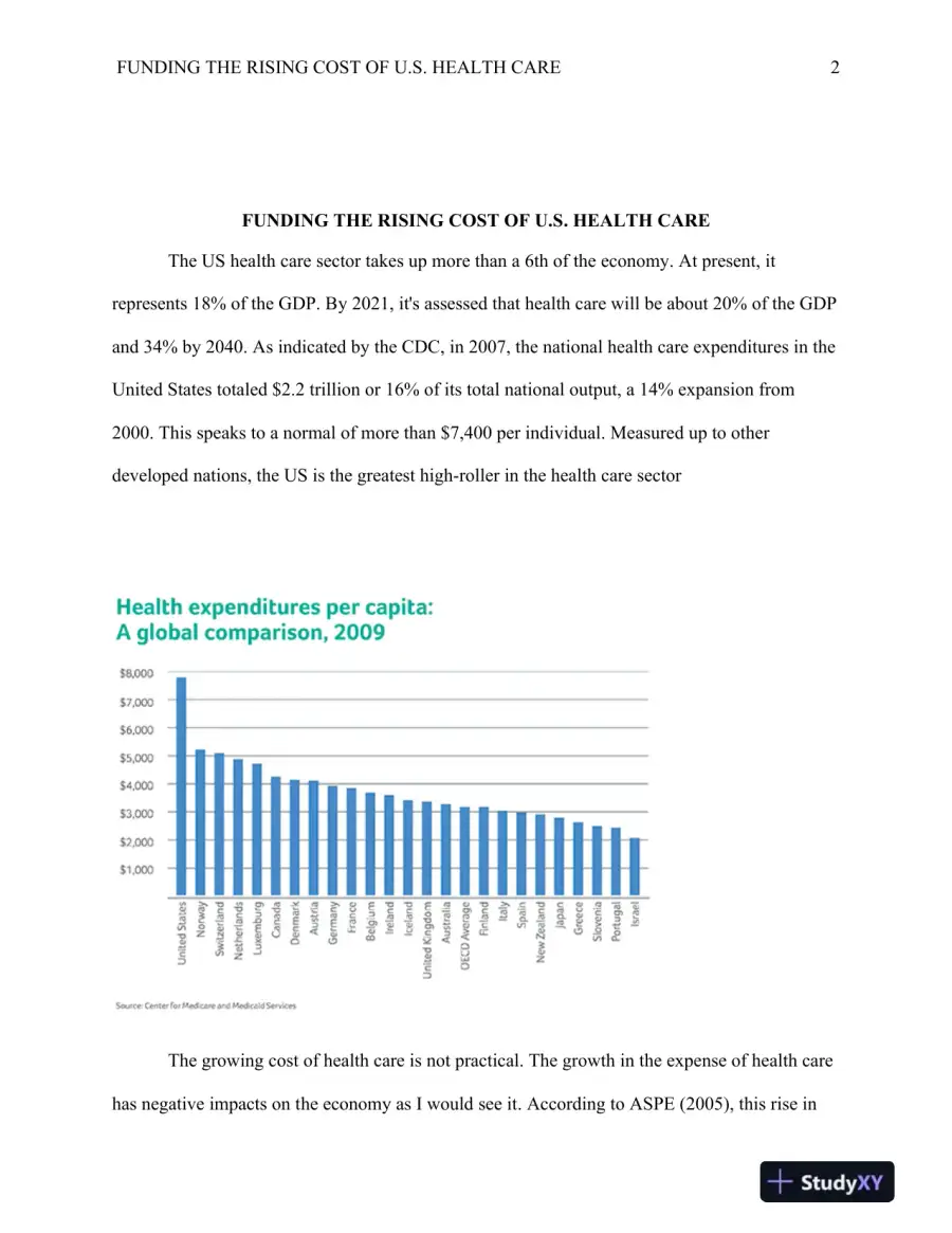 Funding The Rising Cost of U.S. Health Care, page 3