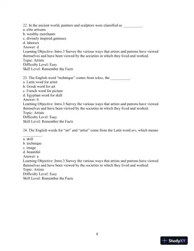 Test Bank for Revel for Art: A Brief History, 7th Edition - Page 11 preview image