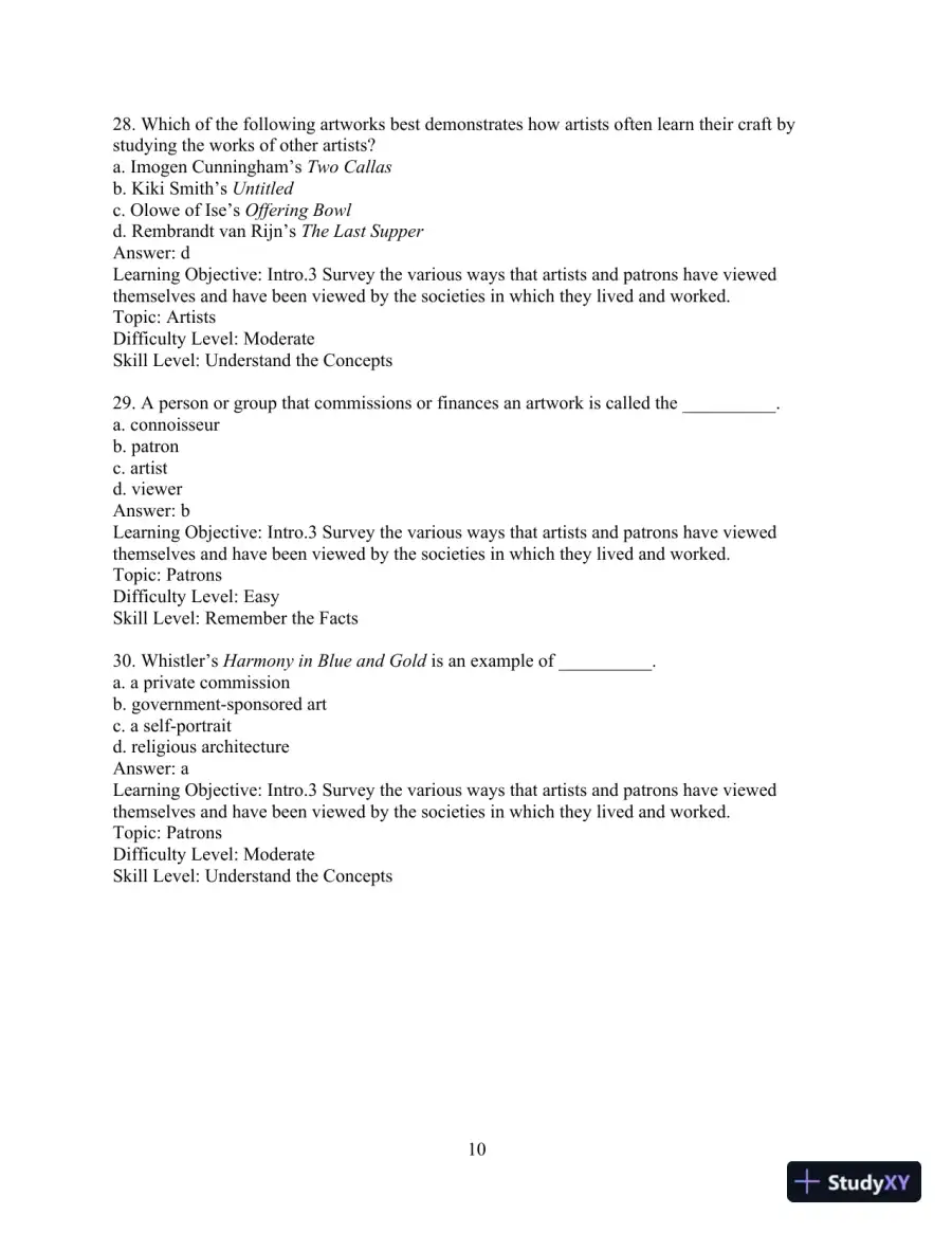 Test Bank for Revel for Art: A Brief History, 7th Edition, page 13