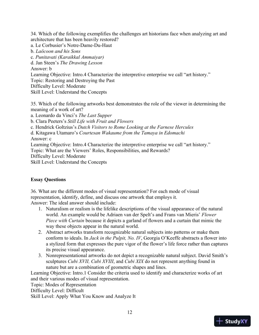 Test Bank for Revel for Art: A Brief History, 7th Edition, page 15