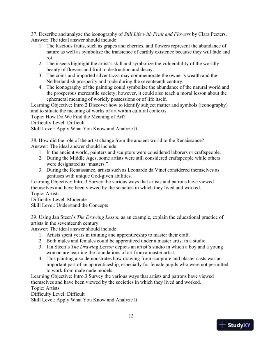 Test Bank for Revel for Art: A Brief History, 7th Edition, page 16