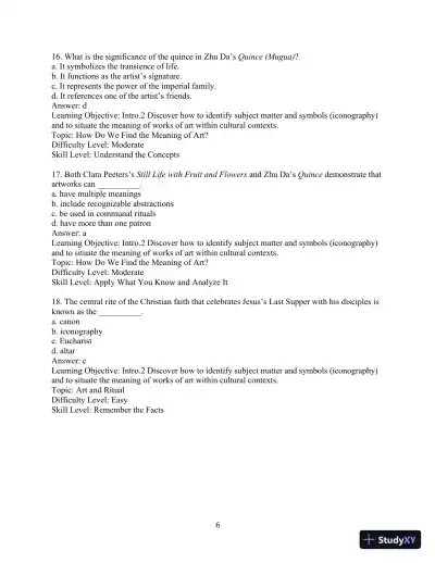 Test Bank for Revel for Art: A Brief History, 7th Edition - Page 9 preview image