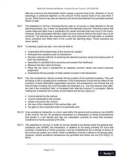 Solution Manual for Canadian Income Taxation 2019/2020 , 22nd Edition - Page 6 preview image