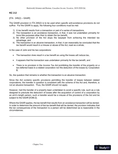 Solution Manual for Canadian Income Taxation 2019/2020 , 22nd Edition - Page 9 preview image