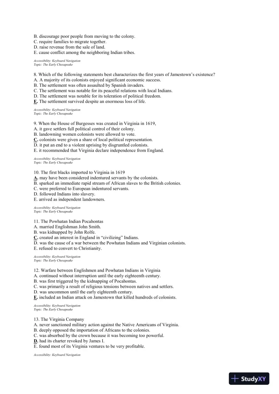 Test Bank For The Unfinished Nation: A Concise History Of The American People, 8th Edition, page 14