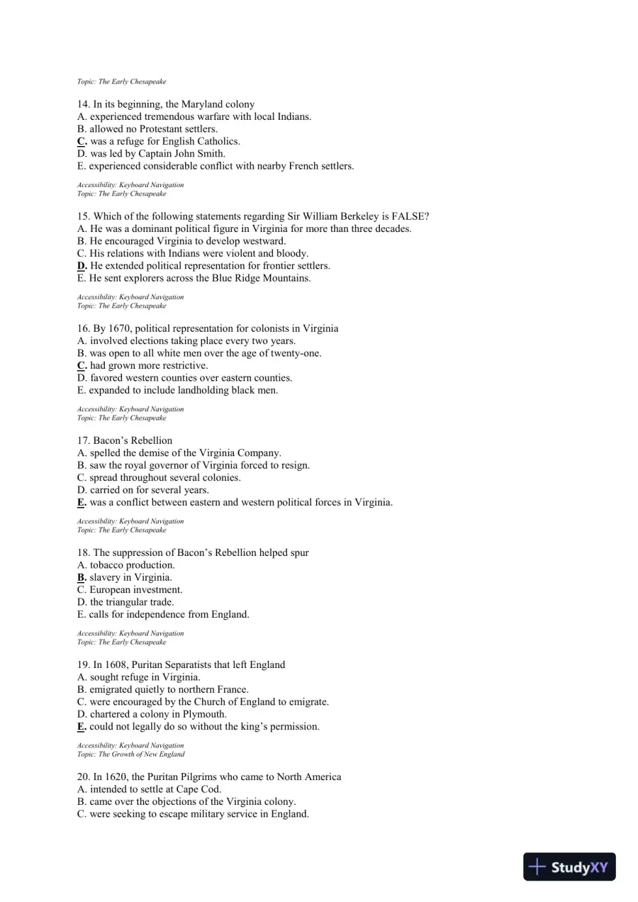 Test Bank For The Unfinished Nation: A Concise History Of The American People, 8th Edition, page 15