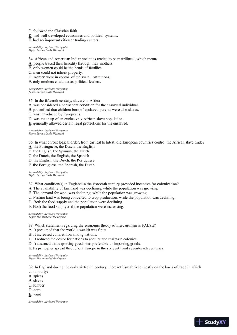 Test Bank For The Unfinished Nation: A Concise History Of The American People, 8th Edition, page 7