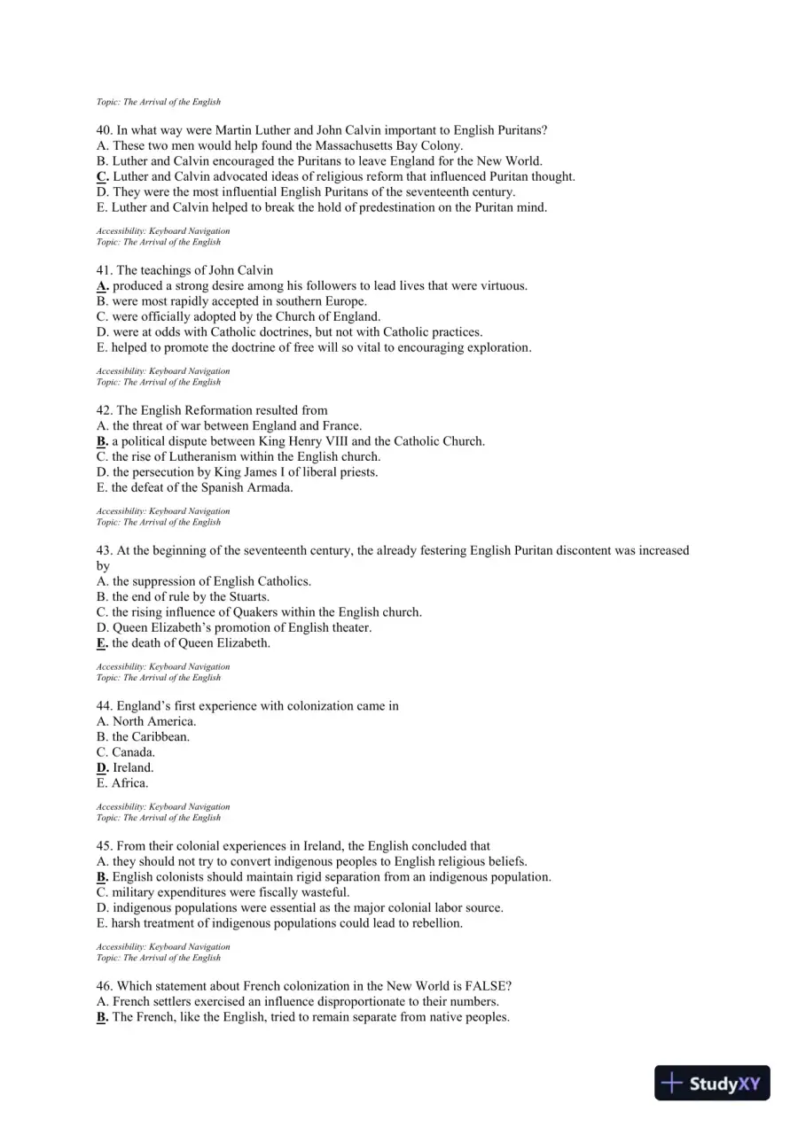 Test Bank For The Unfinished Nation: A Concise History Of The American People, 8th Edition, page 8
