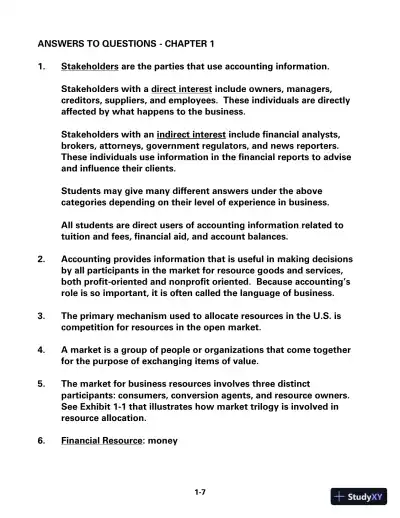 Survey of Accounting 4th Edition Solution Manual - Page 1 preview image