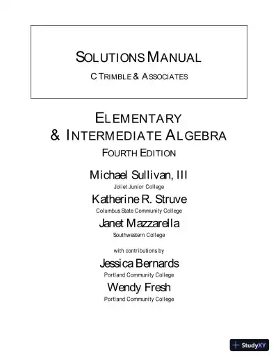 Solution Manual for Elementary and Intermediate Algebra, 4th Edition - Page 1 preview image